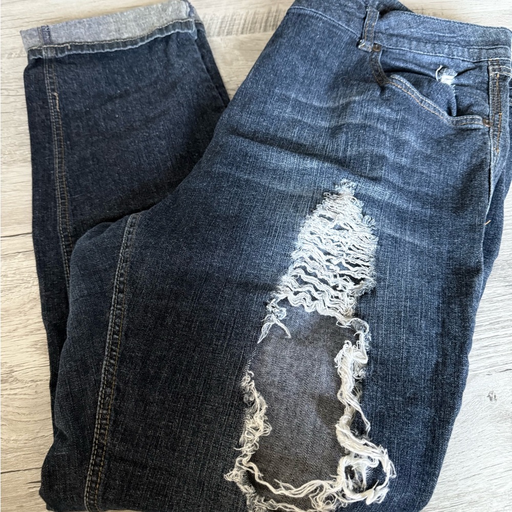 C’est Toi Super Distressed Jeans Cuffed Leg 3X Grunge Y2K